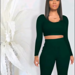 Solid color Long pants set