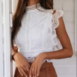 Patchwork/Lace-Hollow out Blouse