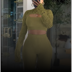 Hollow Knitted Tank top and Tight Pants Set