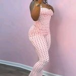 Polka Dot Halter Top and Pants Set